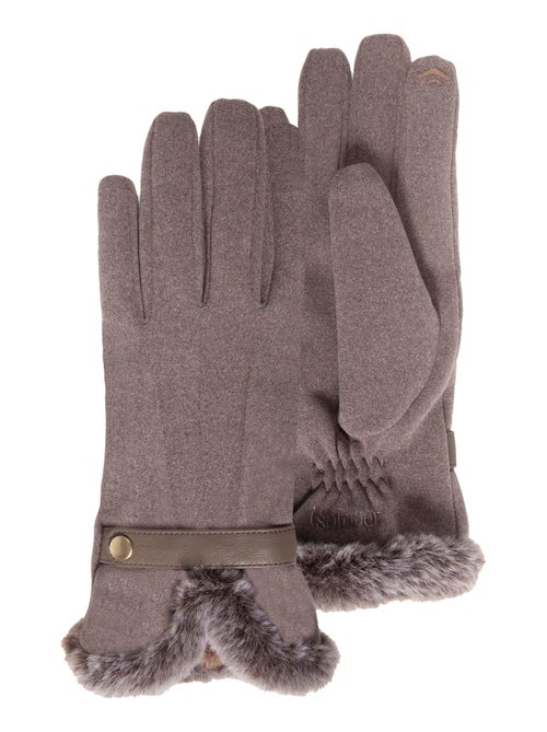 Gants tactiles, chauds, doublés imitation fourrure, taille unique femme isotoner - Kiabi