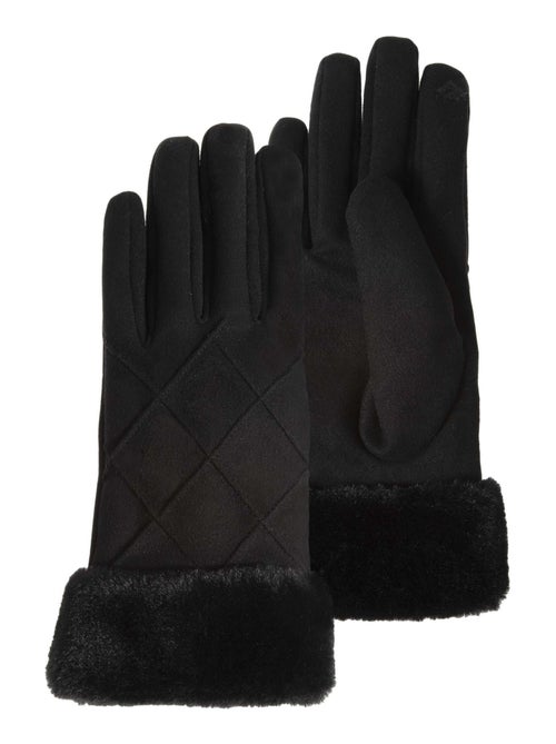 Gants tactiles, chauds, doublés imitation fourrure, taille unique - Kiabi