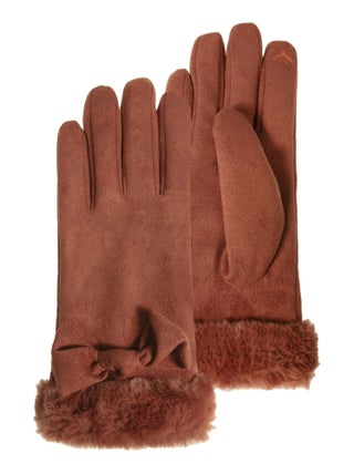 Gants tactiles, chauds, doublés imitation fourrure, taille unique