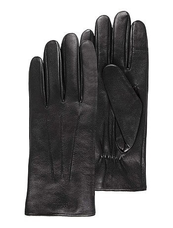 Gants tactiles, chauds, en cuir de mouton, et doublés polaire homme Isotoner