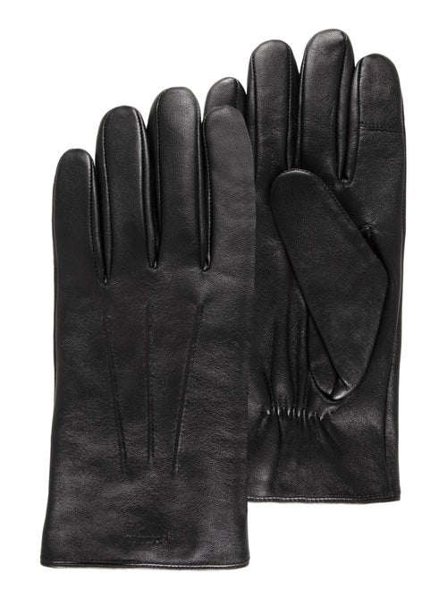 Gants tactiles, chauds, en cuir de mouton, et doublés polaire homme Isotoner - Kiabi
