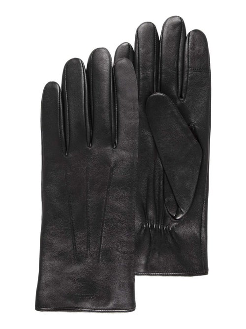Gants tactiles, chauds, en cuir de mouton, et doublés polaire homme Isotoner - Kiabi