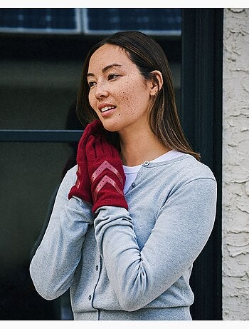 Gants tactiles, chauds, en laine, non doublés femme