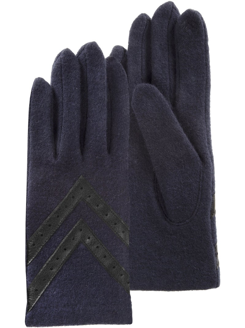 Gants tactiles, chauds, en laine, non doublés femme Bleu marine - Kiabi