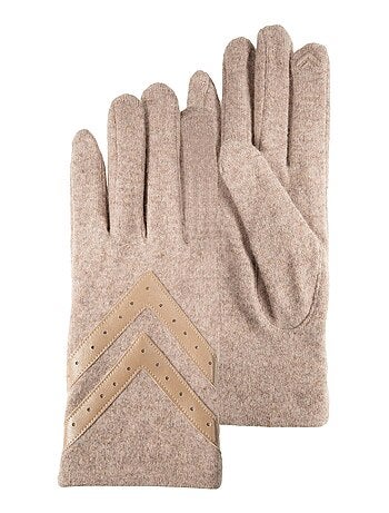Gants tactiles, chauds, en laine, non doublés femme Isotoner