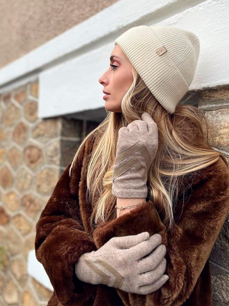 Gants tactiles, chauds, en laine, non doublés femme Isotoner Beige - Kiabi