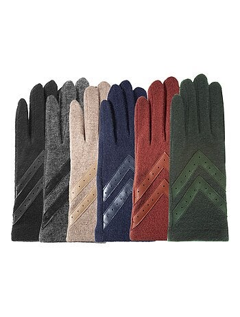 Gants tactiles, chauds, en laine, non doublés femme Isotoner