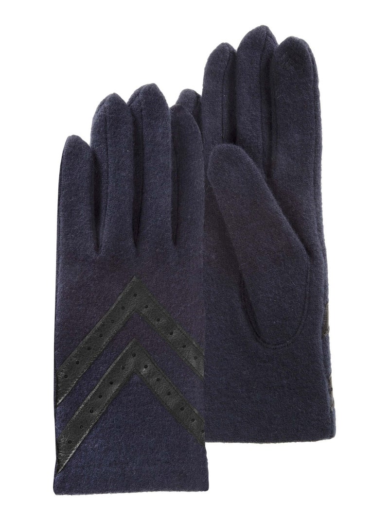 Gants tactiles, chauds, en laine, non doublés femme Isotoner Bleu marine - Kiabi