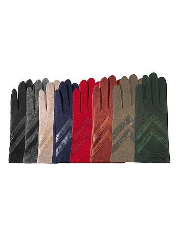 Gants tactiles, chauds, en laine, non doublés femme Isotoner