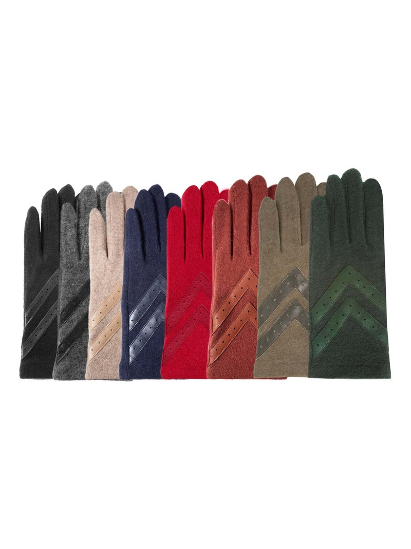 Gants tactiles, chauds, en laine, non doublés femme Isotoner Kaki - Kiabi