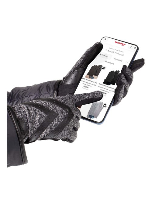 Gants tactiles, chauds, en laine, non doublés femme Isotoner - Kiabi