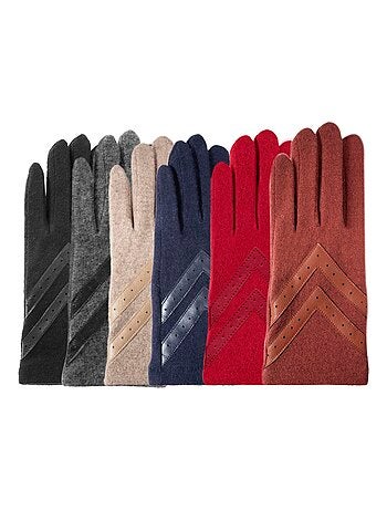 Gants tactiles, chauds, en laine, non doublés femme isotoner