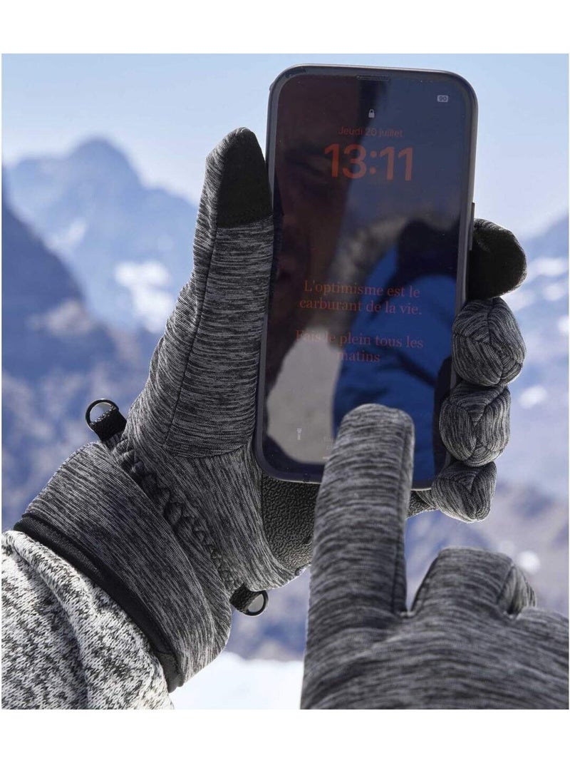 Gants Tactiles Doublés Polaire   - ATLAS FOR MEN Bleu anthracite - Kiabi