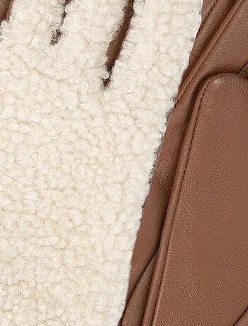 Gants Tactiles en cuir d'agneau pleine fleur - doublés chaud femme Isotoner
