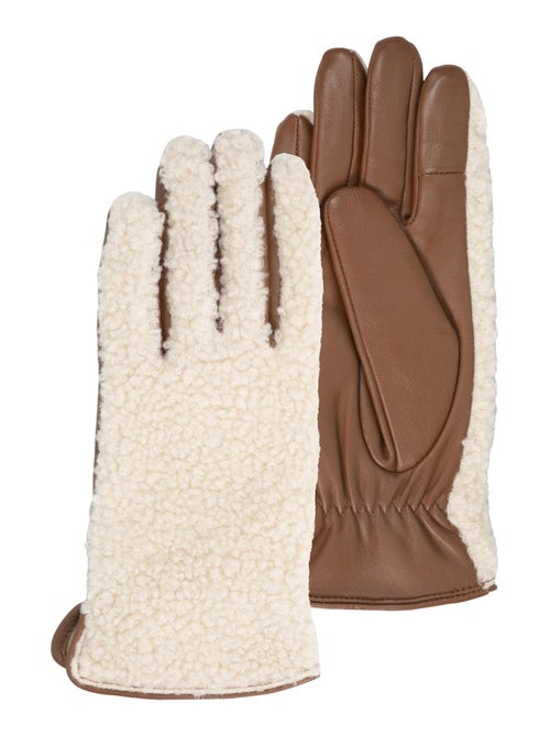 Gants Tactiles en cuir d'agneau pleine fleur - doublés chaud femme Isotoner - Kiabi