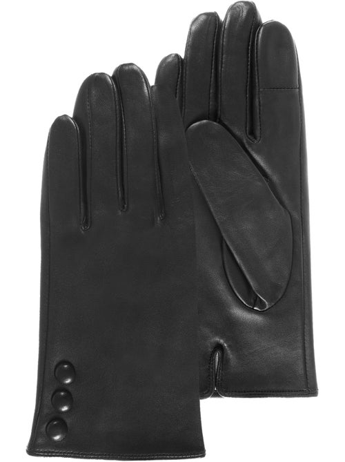 Gants tactiles en cuir d'agneau pleine fleur - doublés soie femme isotoner - Kiabi Gants tactiles en cuir d'agneau pleine fleur - doublés soie femme isotoner - Kiabi
