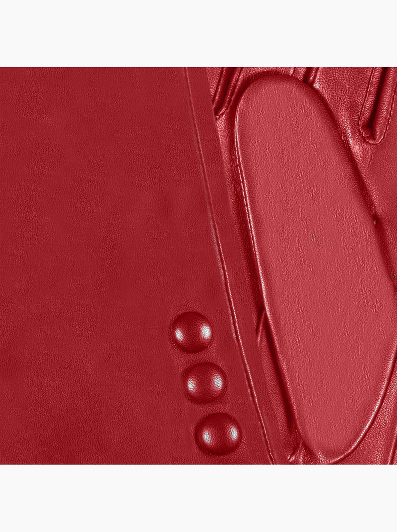 Gants tactiles en cuir d'agneau pleine fleur - doublés soie femme isotoner Rouge tomate - Kiabi