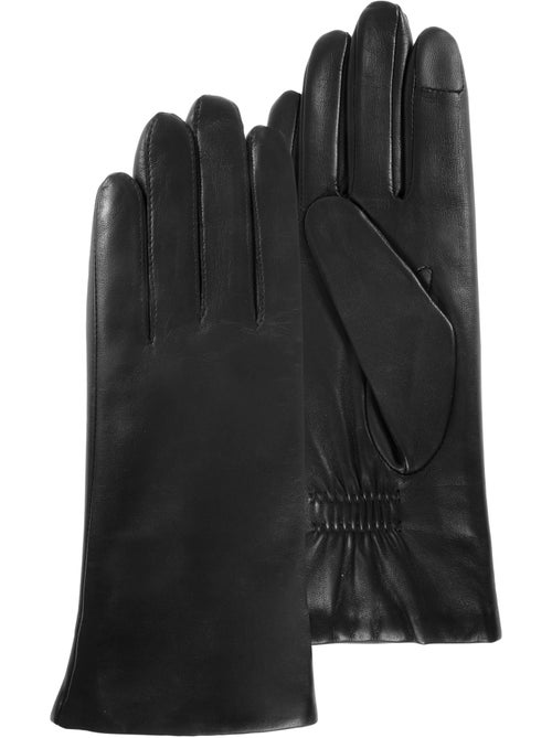 Gants tactiles, en cuir d'agneau pleine fleur, doublés cachemire femme isotoner - Kiabi Gants tactiles, en cuir d'agneau pleine fleur, doublés cachemire femme isotoner - Kiabi