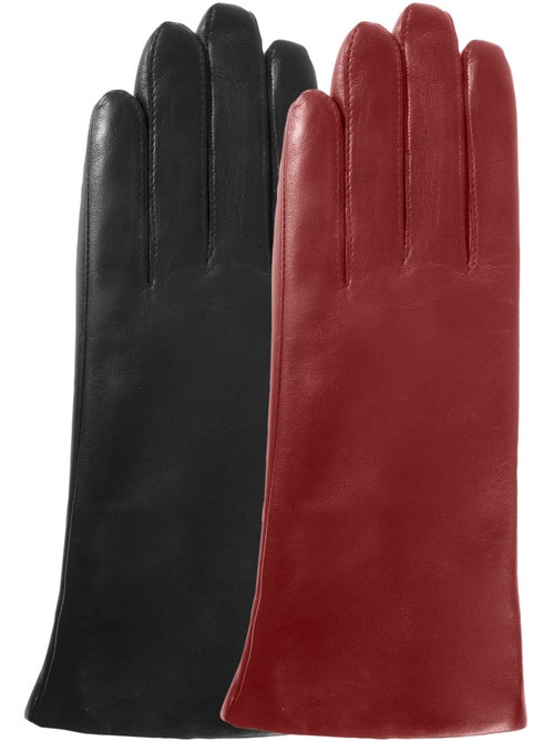 Gants tactiles, en cuir d'agneau pleine fleur, doublés cachemire femme isotoner - Kiabi Gants tactiles, en cuir d'agneau pleine fleur, doublés cachemire femme isotoner - Kiabi