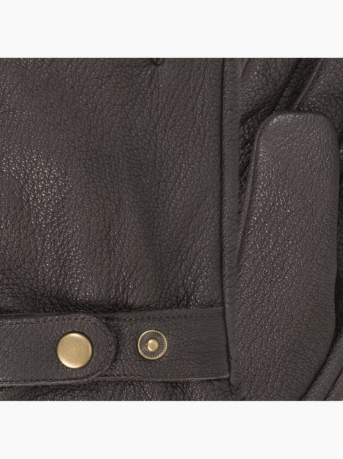 Gants tactiles, en cuir de chèvre, doublé imitation micro-fourrure homme isotoner - Kiabi