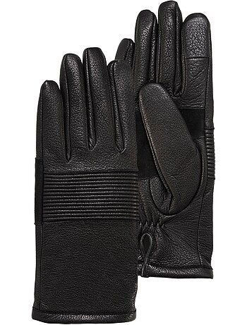 Gants tactiles, en cuir de chèvre, doublés imitation micro- imitation femme isotoner