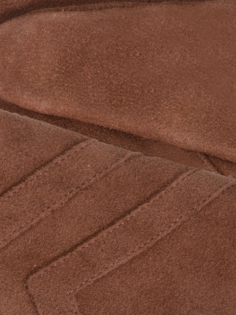 Gants tactiles en cuir de chèvre velours - doublés micro fausse fourrure femme Isotoner Cognac - Kiabi