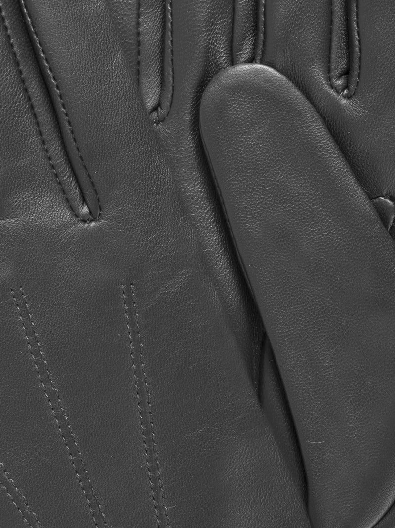 Gants tactiles en cuir de mouton - doublés polaire femme isotoner Noir - Kiabi