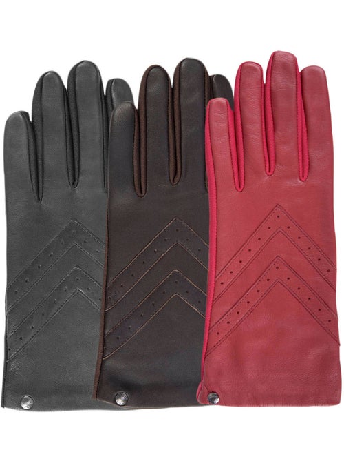 Gants tactiles en cuir de moutone tissu - doublés soie femme isotoner - Kiabi Gants tactiles en cuir de moutone tissu - doublés soie femme isotoner - Kiabi