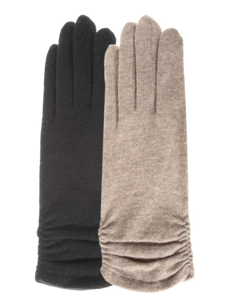 Gants Tactiles Femme Isotoner – Tissu Extensible Hiver – Taille Unique – 3 Coloris Tendance