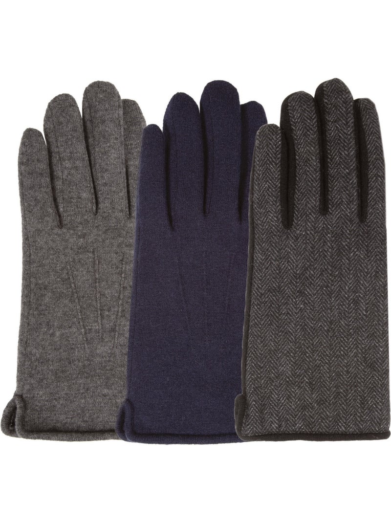 Gants tactiles en laine, doublés imitation micro- imitation fourrure homme isotoner Gris Gris - Kiabi