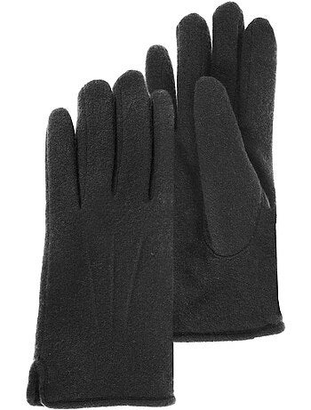 Gants tactiles en laine, doublés imitation micro- imitation fourrure homme isotoner
