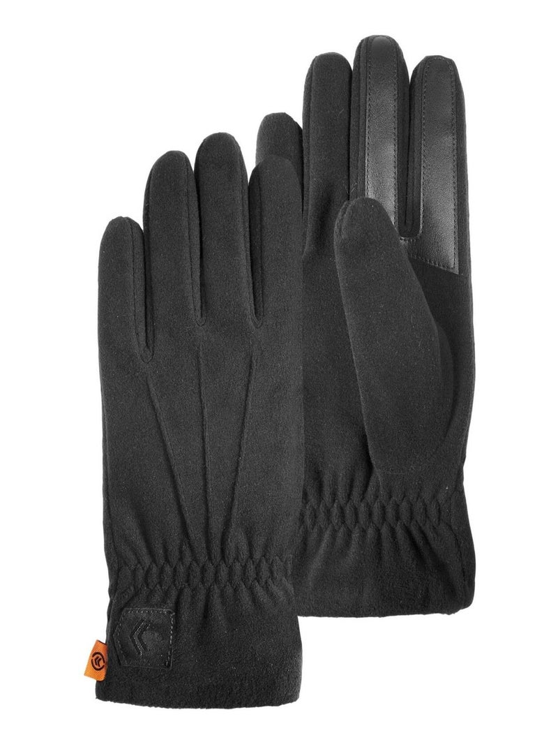 Gants tactiles en polaire recyclée - doublure flexible homme Isotoner Noir - Kiabi