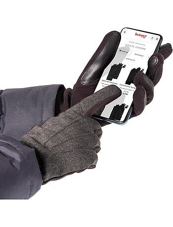 Gants tactiles en polaire recyclée - doublure flexible homme