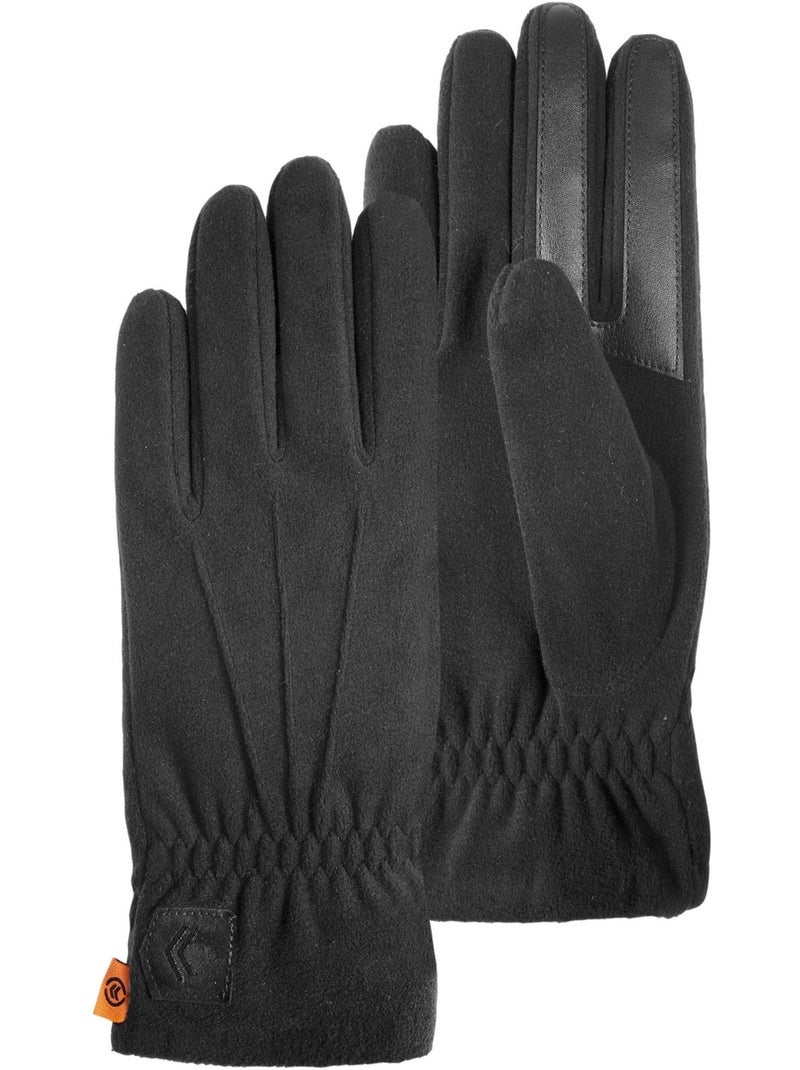 Gants tactiles en polaire recyclée - doublure flexible homme Noir - Kiabi