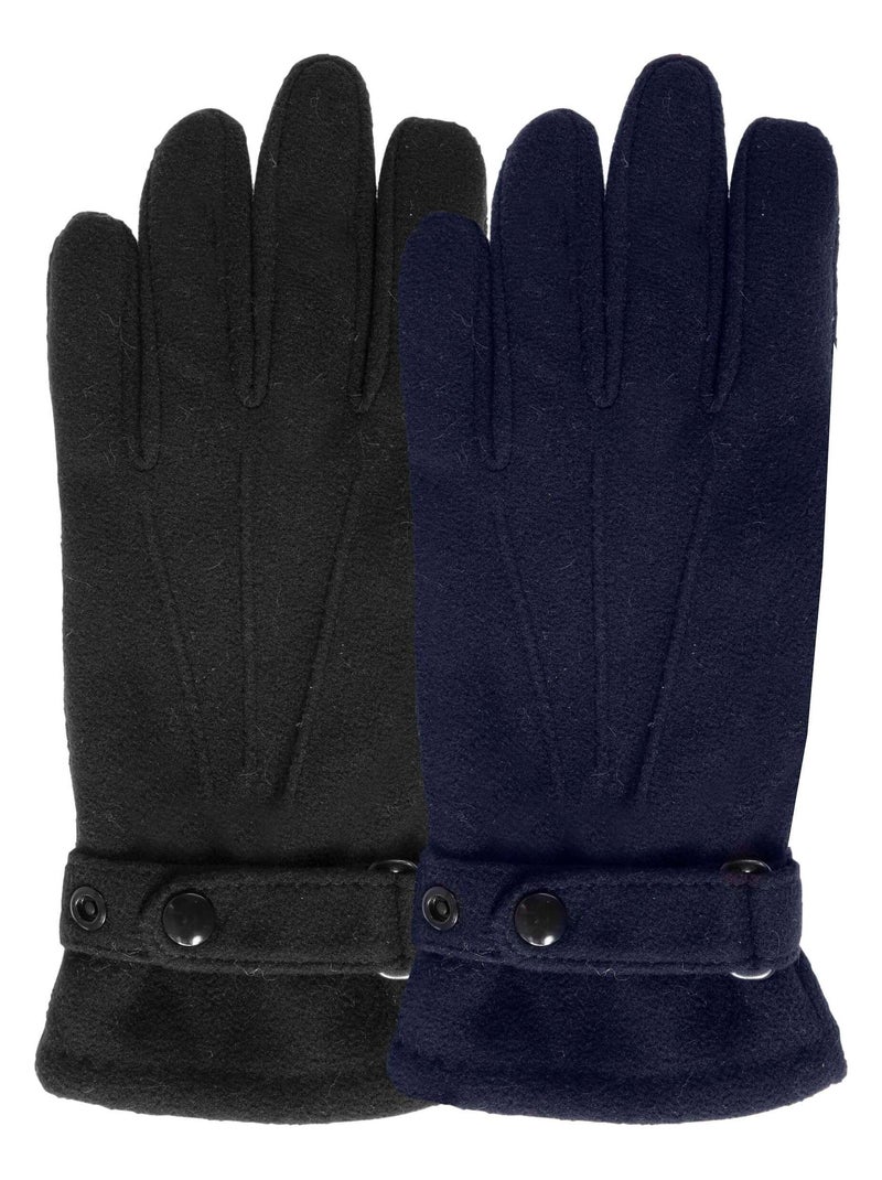 Gants tactiles, en polaire recyclée homme Isotoner Noir - Kiabi