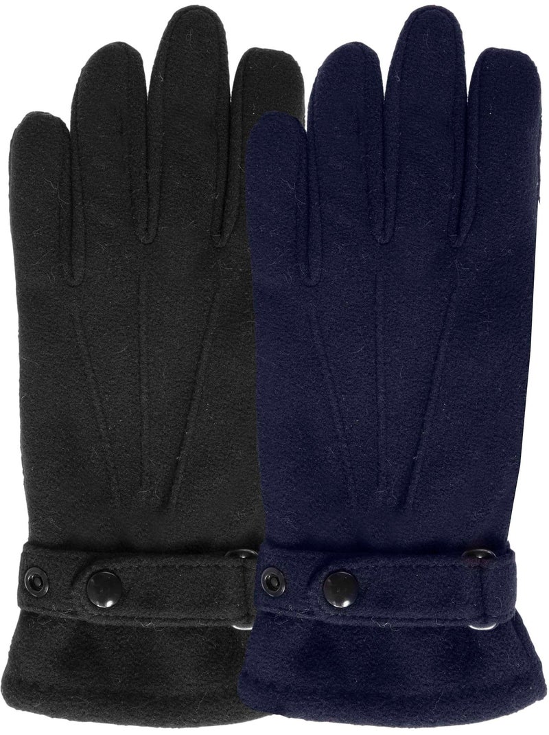 Gants tactiles, en polaire recyclée homme Noir - Kiabi