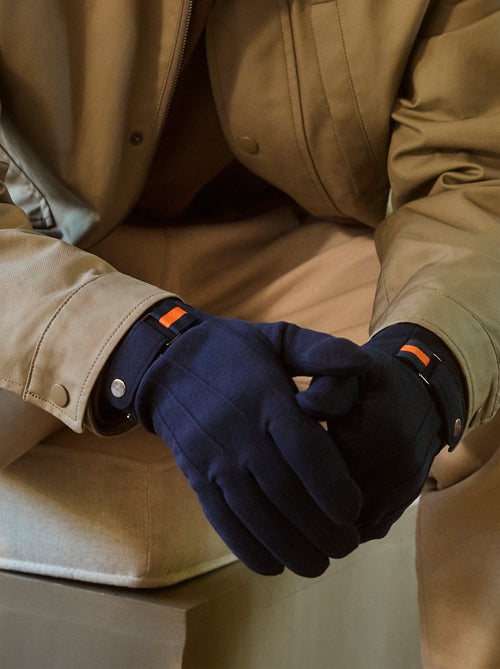 Gants tactiles en tissu lainé, doublés imitation fourrure homme Isotoner - Kiabi