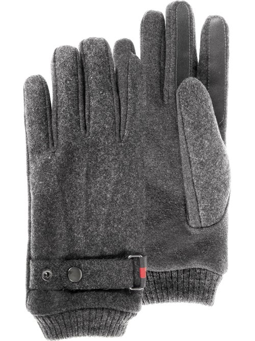 Gants tactiles en tissu lainé, doublés imitation fourrure homme Isotoner - Kiabi