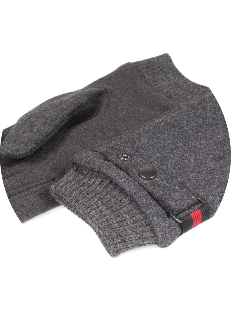 Gants tactiles en tissu lainé, doublés imitation fourrure homme Isotoner Gris chiné - Kiabi