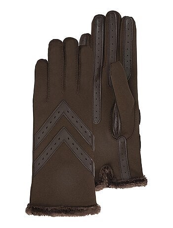 Gants tactiles en tissu recyclé, doublés chaud, Taille Unique femme Isotoner