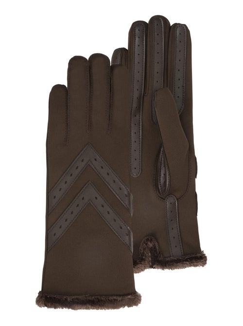 Gants tactiles en tissu recyclé, doublés chaud, Taille Unique femme Isotoner - Kiabi