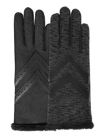 Gants tactiles en tissu recyclé, doublés chaud, Taille Unique femme Isotoner