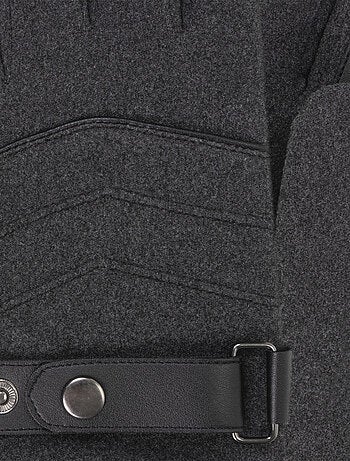 Gants tactiles, microfibre - doublés fausse fourrure homme Isotoner