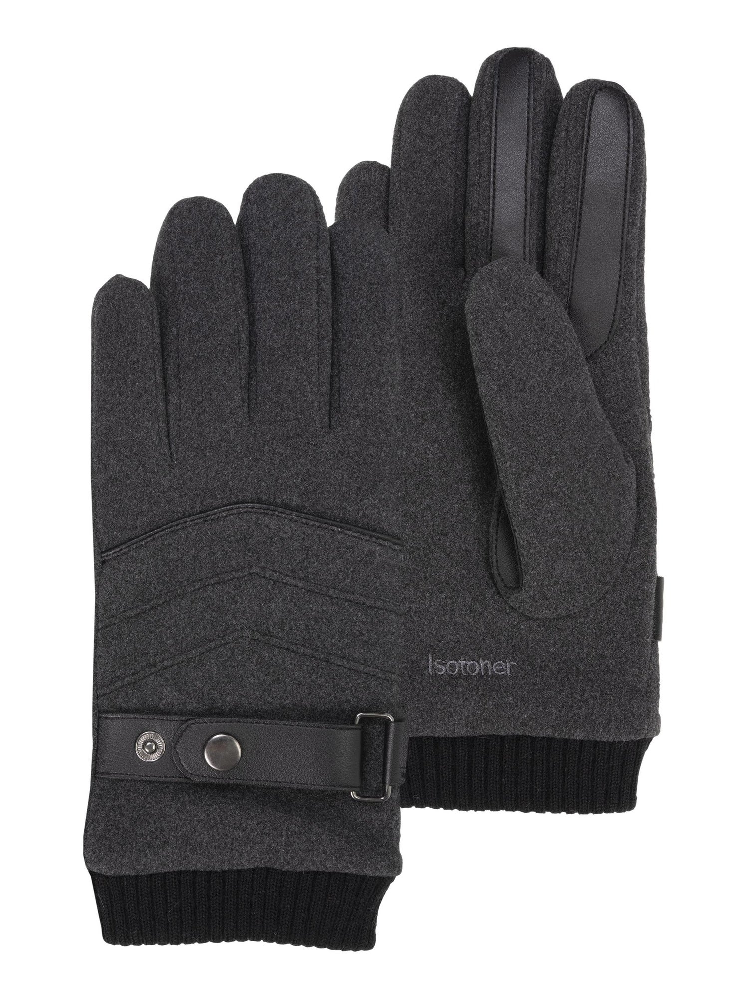 Gants Homme Isotoner Tactiles – Microfibre Doublée Fausse Fourrure, Technologie SmarTouch, Gris - 11