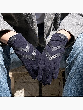 Gants tactiles tissu extensible recyclé, résistant à l'eau, non doublé, femme