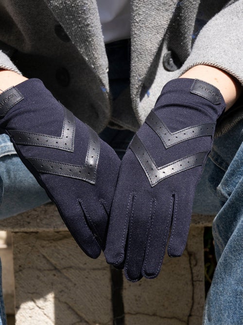 Gants tactiles tissu extensible recyclé, résistant à l'eau, non doublé, femme Isotoner - Kiabi