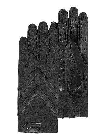 Gants tactiles tissu extensible recyclé, résistant à l'eau, non doublé, femme Isotoner
