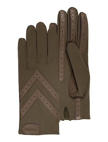Gants tactiles tissu extensible recyclé, résistant à l'eau, non doublé, femme Isotoner