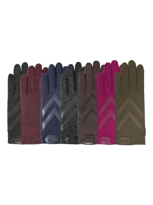 Gants tactiles tissu extensible recyclé, résistant à l'eau, non doublé, femme Isotoner - Kiabi