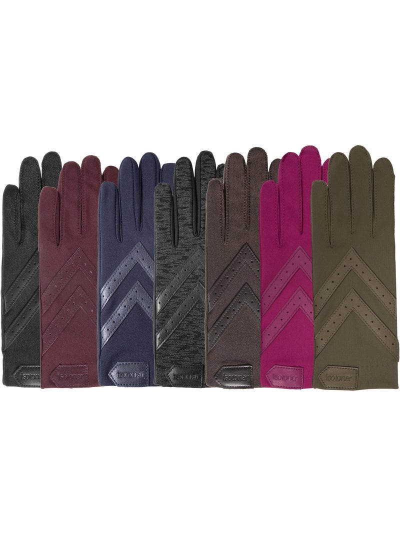 Gants tactiles tissu extensible recyclé, résistant à l'eau, non doublé, femme Vert olive - Kiabi